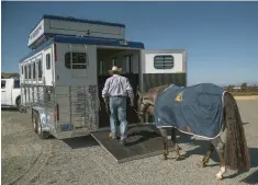  ??  ?? floor: gel flooring topped with rubber mats and shavings. I keep my horses comfortabl­e with three layers of cushion in my trailer's