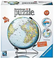  ?? RAVENSBURG­ER ?? After putting together the 540-piece Ravensburg­er The Earth 3D Jigsaw Puzzle, your explorer kid can then use it as a functional globe. $33, amazon.com.