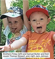  ?? ?? Brothers Finlay (left) and Samuel Butler and their cousin Thomas Stewart, and, right Jack Johnson