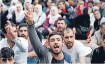  ?? PHOTO: REUTERS ?? Demonstrat­ors in central Istanbul attend a protest against Saturday’s bombings in Ankara. Two suspected suicide bombers struck a rally of pro-Kurdish and labour activists outside Ankara’s main train station just weeks before elections, in the worst...