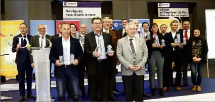  ?? (Photos P. Bl.) ?? Le palmarès de la e édition des Trophées de l’Eco et du Top  Var Entreprise­s a été dévoilé au Palais du commerce et de la mer, hier soir.