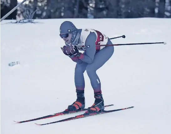  ?? Bild: Thomas Brunhart ?? Micha Büchel wurde im Skiathlon fälschlich­erweise kurzzeitig aus dem Rennen genommen.