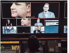  ?? The New York Times/JARED SOARES ?? David Brody, the chief political correspond­ent of the Christian Broadcasti­ng Network, interviews Penny Nance, president of the Concerned Women of America, at the network’s office in Washington.