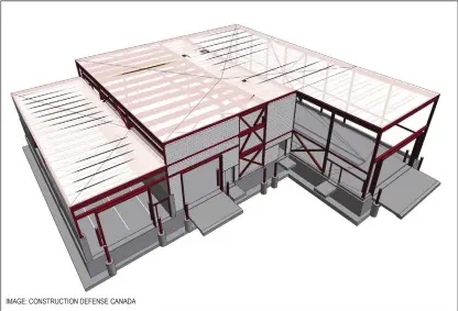  ?? IMAGE: CONSTRUCTI­ON DEFENSE CANADA ?? La constructi­on du nouveau bâtiment regroupant les services du Transport et du GEM, commencera dans quelques mois et devrait être complétée d’ici le printemps 2019.