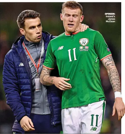  ??  ?? OPINION: Ireland’s James McClean