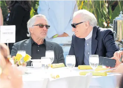  ?? JOHN SALANGSANG VARIETY ?? Robert De Niro and Martin Scorsese at Variety’s annual post-New Year’s brunch in Palm Springs, Calif., where De Niro received the Variety Creative Impact in Acting Award.