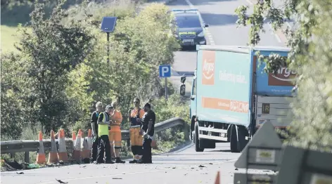  ??  ?? The crash debris following the accident at Wansford on Sunday