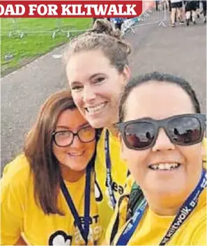  ?? ?? Feeling good Kate, Kirsten and Kirsti from UIC Church in Paisley walked for the Beatson Cancer Charity