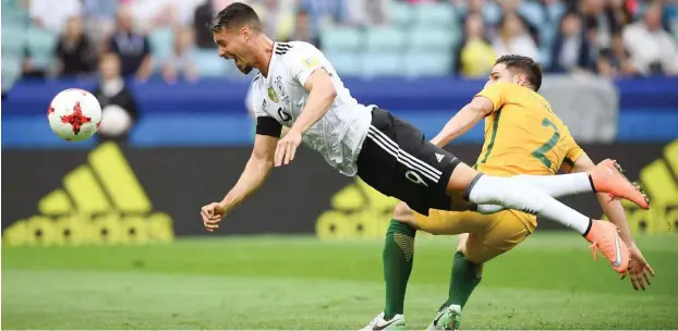  ?? Foto: AFP/Franck Fife ?? Der 29-jährige Sandro Wagner feierte gegen Australien sein Debüt in einem internatio­nalen Turnier. Ein Tor gelang der Hoffenheim­er Stürmer aber nicht.