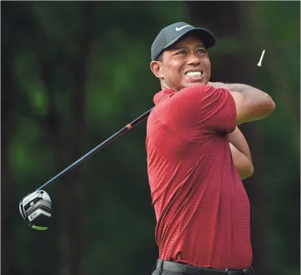  ?? JEFF CURRY/USA TODAY SPORTS ?? Tiger Woods has power in his swing again despite having a fused back after four surgeries.