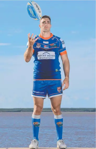  ??  ?? UP FOR CHALLENGE: Northern Pride player Nathan Wales is expecting a tough contest against the PNG Hunters this weekend in the club's first home game. Picture: JUSTIN BRIERTY