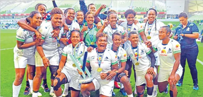  ?? Picture: AAP ?? The Rooster Chicken Fijiana Drua created history by winning the Super W title.