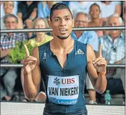  ?? Picture: GALLO IMAGES ?? POSTER BOY: Wayde van Niekerk at the Lausanne Diamond League last month