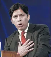  ?? Patrick T. Fallon For The Times ?? SENATE LEADER Kevin de León’s bill would extend protection­s for undocument­ed immigrants.