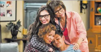  ?? Adam Rose ?? Netflix From left, Justina Machado, Isabella Gomez, Marcel Ruiz and Rita Moreno in “One Day at a Time.”