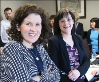  ??  ?? Head of Bank of Ireland Sligo, Leitrim and Roscommon Joann Hosey and Tubbercurr­y Branch Manager Sheila Lenehan and staff in the bank’s newly renovated project centre. Sinead Healy.