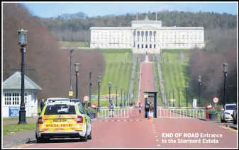  ??  ?? END OF ROAD Entrance to the Stormont Estate