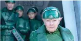  ??  ?? Dame Judi Dench plays a police captain more than 800 years old in “Artemis Fowl.”