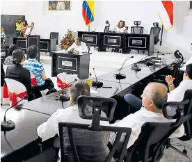  ?? CéSAR BOLíVAR ?? Aspecto de la sesión de la Asamblea del Atlántico, durante la mañana de ayer.