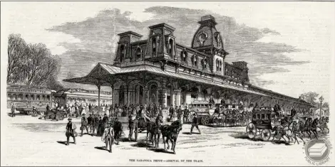  ?? IMAGE PROVIDED ?? A representa­tion of the original Delaware & Hudson RR depot in Saratoga Springs.