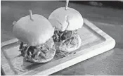  ??  ?? Vegan barbecue sliders are on the late-night menu at Death or Glory in downtown Delray Beach.