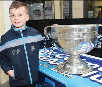  ??  ?? Alex Levins from Grange Rath with the Sam Maguire Cup.