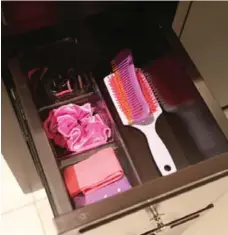  ??  ?? Using dividers to keep drawers organized can help save valuable rummaging time.
