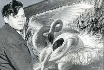  ??  ?? Vladimir Tretchikof­f, with his painting Dying Swan, was dubbed “the richest painter in the world after Picasso.”