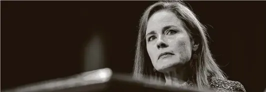  ?? Erin Schaff / New York Times ?? There are two views of the controvers­y surroundin­g Amy Coney Barrett’s nomination — one looks at history, the other at the consequenc­es of an election.
