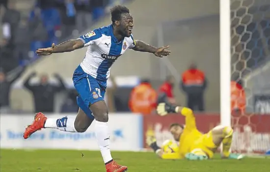  ?? JAVI FERRÁNDIZ ?? El gol de Caicedo en el último minuto permitió el agónico triunfo del Espanyol ante el Celta //