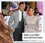  ?? ?? Split: Luca Bish and Gemma Owen