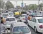  ?? HT PHOTO ?? Traffic jam in Vridnavan has prompted the administra­tion to impose restrictio­ns.