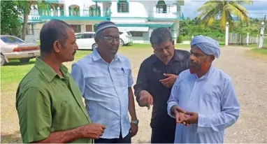  ??  ?? Maunatul Islam Associatio­n of Fiji member Hafizul Rahiman, left, associatio­n president Mohammed Rafiq, associatio­n’s national speaker Faizal Koya and pesh imam Alim Muhiyidhee­n Shah Faizi at the associatio­n’s mosque in Ba on Sunday.