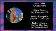  ?? PHOTO COURTESY AYER LOFTS GALLERY ?? Reception on Saturday for summer show at Ayer Lofts Gallery.