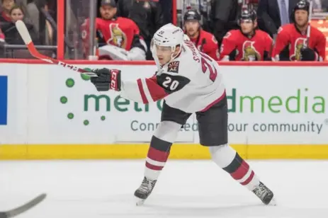  ?? MARC DESROSIERS/USA TODAY SPORTS ?? Mississaug­a native Dylan Strome, whom the Arizona Coyotes have returned to the OHL’s Erie Otters, is one of Canada’s five potential returning players.