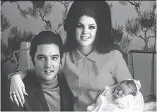  ?? Associated Press ?? Elvis and Priscilla Presley with daughter, Lisa Marie, in 1968.