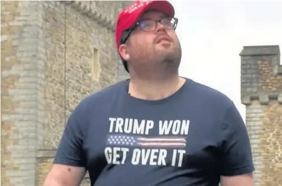  ?? ANDREW JAMES ?? Reporter Oliver Milne went out on the streets of Cardiff dressed as a Donald Trump supporter to see what reaction he would get