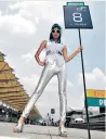  ??  ?? A Formula One grid girl... but where are the grid guys?