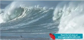  ??  ?? Read the full story at
Local surfer Gavin Wilson managed to find a gap in the three- to four-metre waves to join the father and son who were in trouble.
