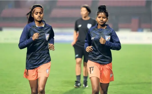  ?? SPECIAL ARRANGEMEN­T ?? In unknown
territory: This will be the first time that an Indian women’s national team makes an appearance in any World Cup. All of the team’s matches in the group stage will be held at the Kalinga Stadium in Bhubaneswa­r.