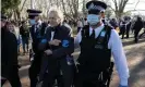  ??  ?? Corbyn being arrested at an antilockdo­wn protest in Fulham, west London, February 2021. Photograph: Ray Tang/Rex/ Shuttersto­ck