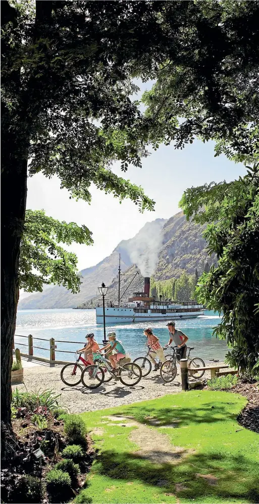  ?? REAL JOURNEYS ?? Cruise across Lake Wakatipu to Walter Peak High Country Farm and perhaps enjoy a bike ride while you’re there.