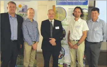  ??  ?? From left: Dr Albert van Jaarsveld, Errol Douwes, Professor Rob Slotow, Professor Mathieu Rouget, and Dr Sean O’Donoghue.