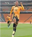  ?? | BackpagePi­x ?? WANDILE Duba celebrates after scoring a goal for Kaizer Chiefs against Golden Arrows on Tuesday night.