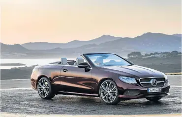  ??  ?? Unlike the current generation which is based on the C-Class, the new E-Class convertibl­e, above, will be a genuine E-Class. Left: The interior offers occupants all the luxury of the sedan and coupe. Right: The roof opens and closes in 20 seconds.