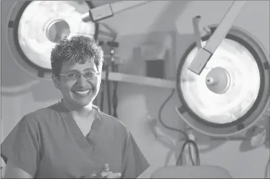  ?? PETER BAKER ?? Dr. Anees Chagpar, a breast cancer surgeon at Yale’s Smilow Cancer Center, is the lead author of a study that found resection of cavity shave margins reduces by half the rate of cancerous margins of a breast cancer surgical specimen and the need for repeat surgery in women undergoing breast conserving surgery.