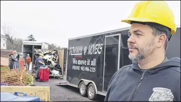  ?? HARRY SULLIVAN/TRURO DAILY NEWS ?? Dominique Dodge, owner of Tazmanian Movers, is offering free moving services to the tenants of the Brooklyn Drive apartment building that burned last Friday.