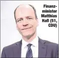  ??  ?? Finanzmini­ster Matthias Haß (51,
CDU)