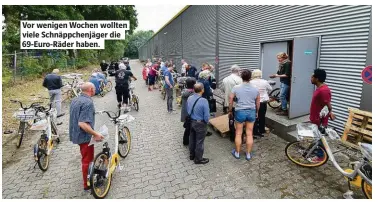  ??  ?? Vor wenigen Wochen wollten viele Schnäppche­njäger die 69-Euro-Räder haben.