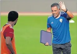  ??  ?? José Gomes, durante un entrenamie­nto con el Almería de este curso.